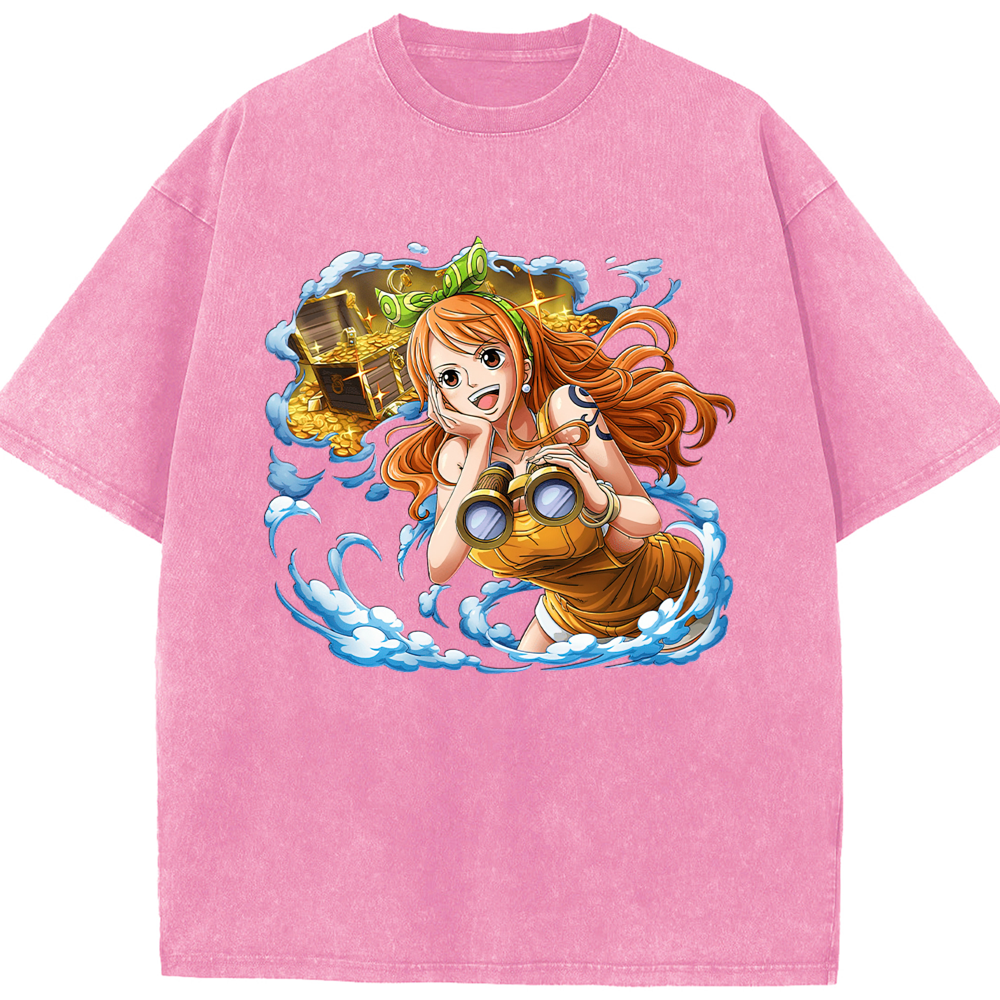 ワンピース ナミ ONE PIECE Nami 綿100% ヴィンテージ風 半袖Tシャツ（フロントプリント）